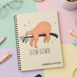 Langsam - Funny Sloth Notizblock