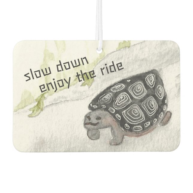 Langsam genießen Wasserfarbenschildkröte Autolufterfrischer (Vorderseite)