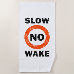 LANGSAM KEIN GEWECKT Grunge Nautical Signage Style Strandtuch