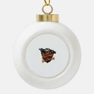 Langsam kriechend dieses Halloween - Gruseliger Fa Keramik Kugel-Ornament