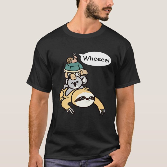 Langsam kriechende Faultier-Schildkröten-Koala-Sch T-Shirt (Vorderseite)