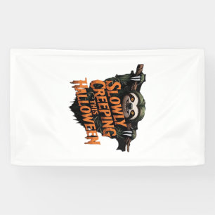 Langsam kriecht dieses Halloween - Gruseliges Faul Banner