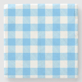 Langsam-leben-Sommer-Himmel-Check Steinuntersetzer