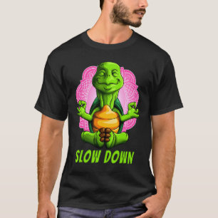 Langsam Lustige Yoga-Schildkröte Namaste Workout S T-Shirt