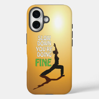 Langsam machen Sie schöne Motivierend Yoga iPhone 16 Hülle