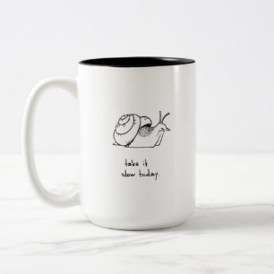 Langsam machen zweifarbige tasse