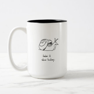 Langsam machen zweifarbige tasse
