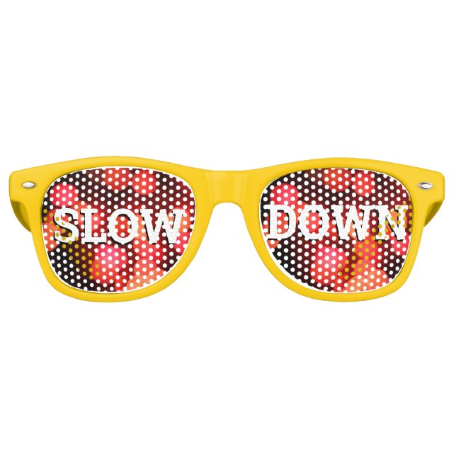 LANGSAM NACH UNTEN Retro-Shades / Fun-Party-Sonnen Partybrille (Vorderseite)