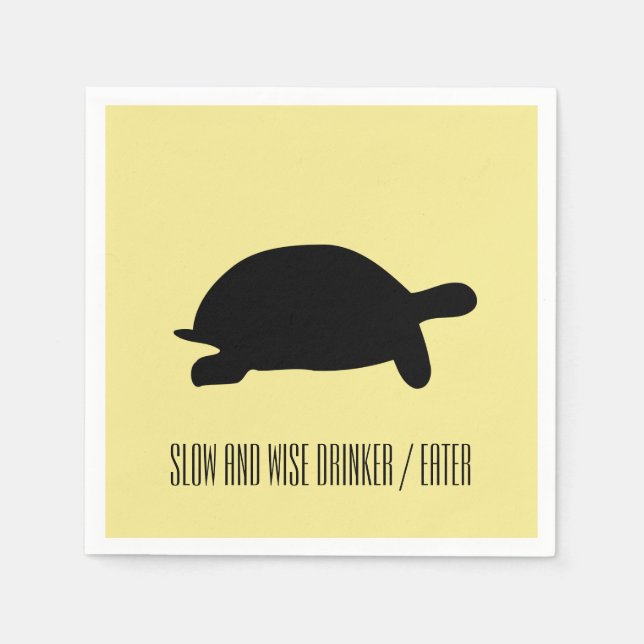 Langsam und klug Drinker Eater Tortoise Paper Napk Serviette (Vorderseite)