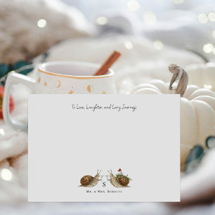 Langsame & Beständige Schneckenhochzeit   Braut &  Mitteilungskarte