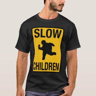 Langsame Kinderfette KinderStraßenschild-Parodie T-Shirt