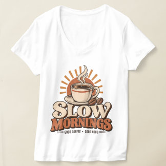 Langsame Morgenstunden Guter Kaffee Vintage Kaffee T-Shirt