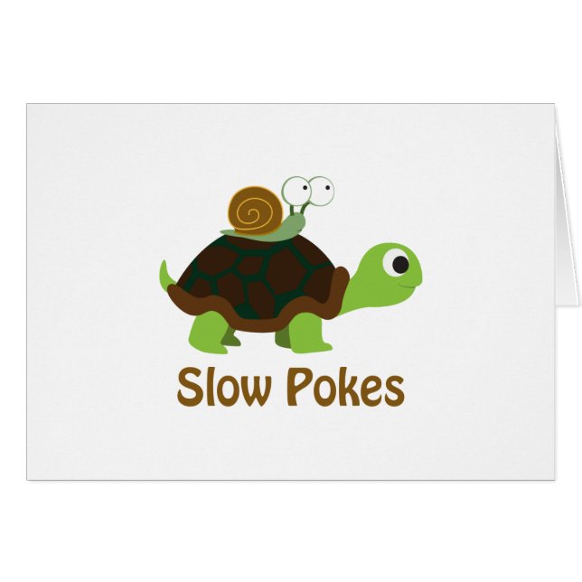 Langsame Pokes - Niedliche Schildkröte und Schneck (Vorderseite (Horizontal))