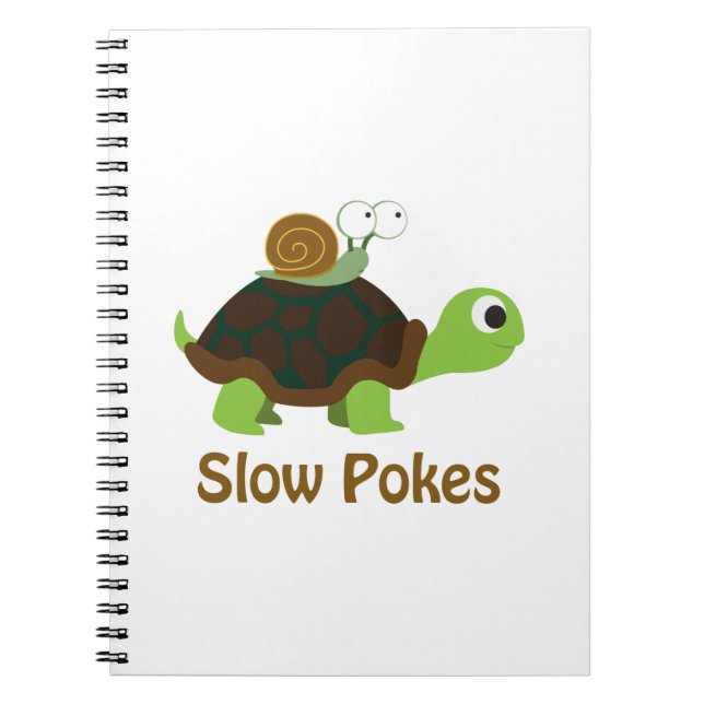Langsame Pokes - Niedliche Schildkröte und Schneck Notizblock (Vorderseite)