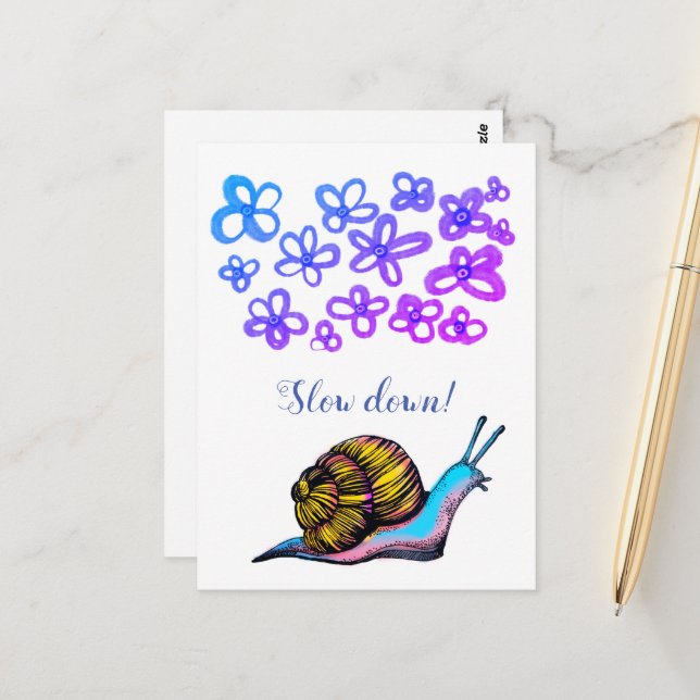 Langsame Postkarte (Vorderseite/Rückseite Beispiel)