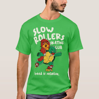 Langsame Roller Skaten Club Funny Turtle and Sloth T-Shirt
