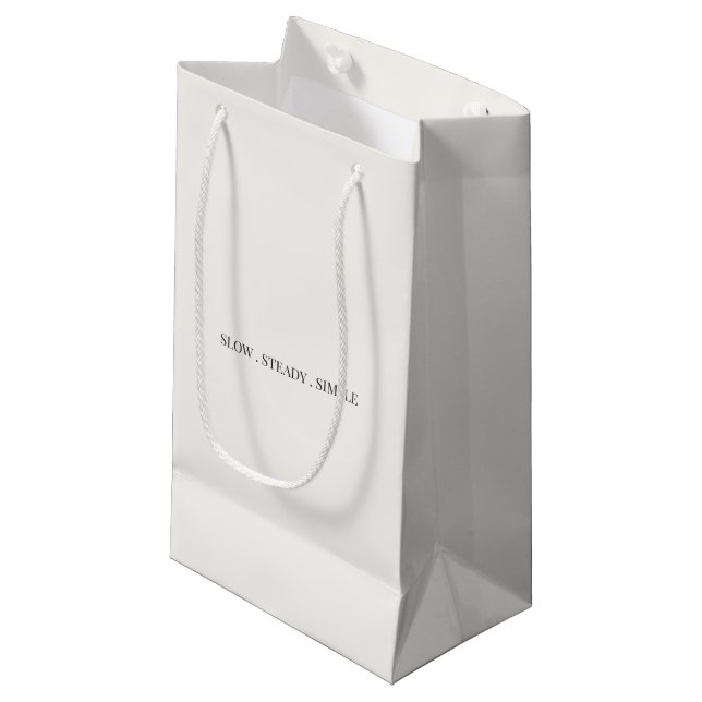 Langsame, stetige, einfache Geschenktasche – Minim Kleine Geschenktüte (Vorderseite Schrägansicht)