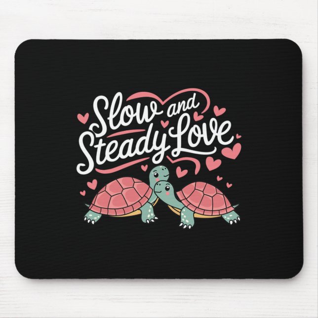 Langsame und stetige Liebe Süßes Pärchen Turteltau Mousepad (Vorne)