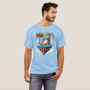 Langsame WiFi Zone - Funny Pixel Art Sloth Urlaub T-Shirt