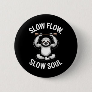 Langsamer Fluss Langsame Seele Faultier Yoga Medit Button
