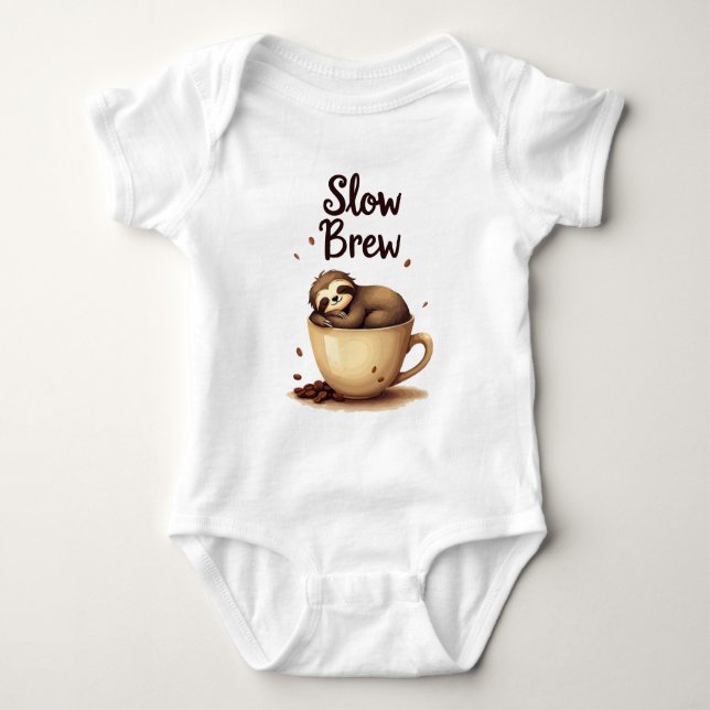 Langsamer Kaffee-Schlauch Baby Strampler (Vorderseite)
