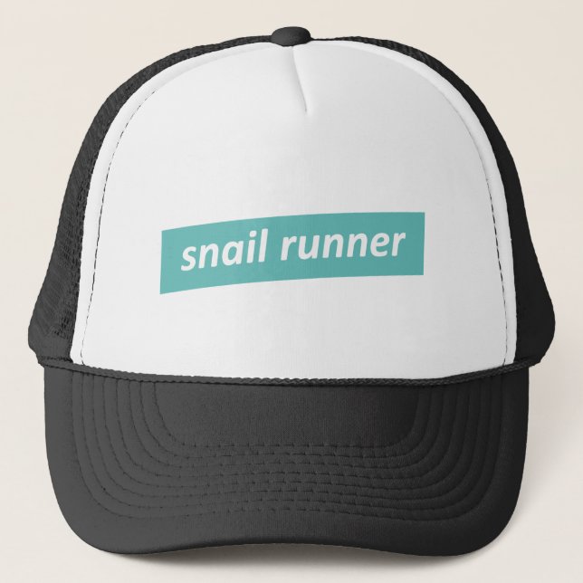 Langsamer Läufer. Snail Runner Truckerkappe (Vorderseite)