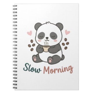 Langsamer Morgen-Panda-Journal | Süßes gemütliches Notizblock