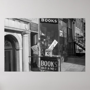 Langsamer Tag im Buch-Geschäft, Dreißigerjahre Poster