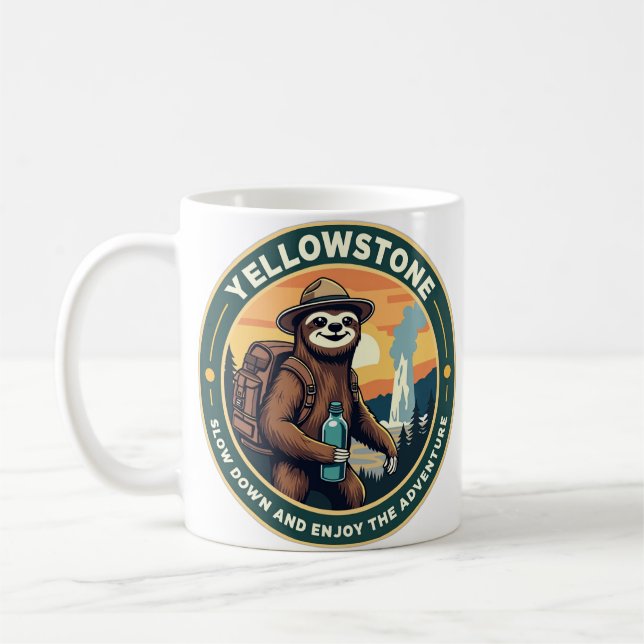 Langsames Abenteuer Yellowstone Kaffeetasse (Links)