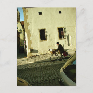 Langsames Fahren mit dem Hund Postkarte