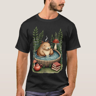 Langsames Leben Capybara-Heißquellen-Cottagecore-K T-Shirt