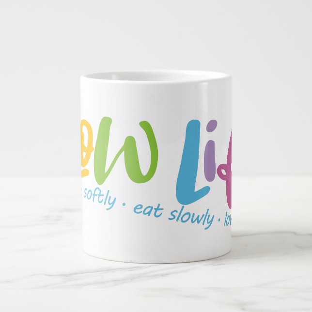 Langsames Leben Jumbo-Tasse (Vorderseite)