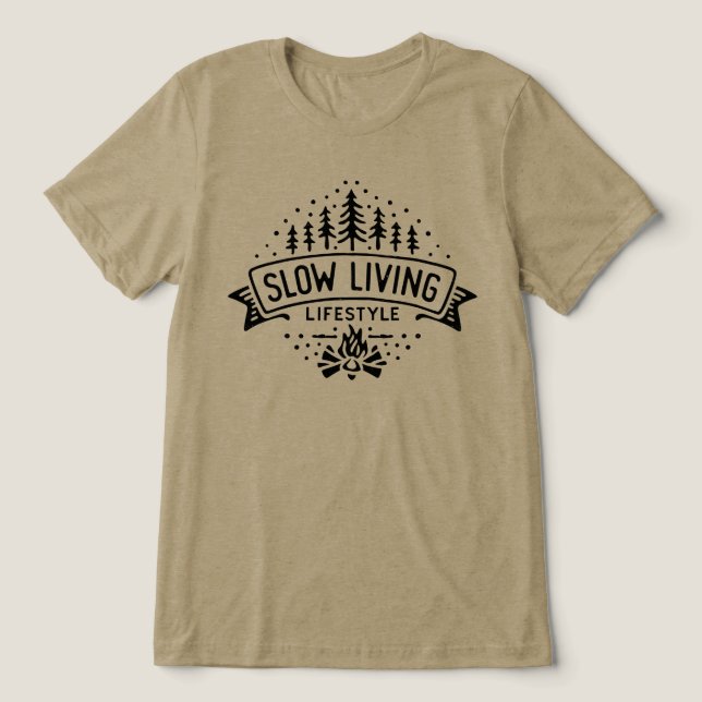 Langsames Leben Tri-Blend Shirt (Design Vorderseite)