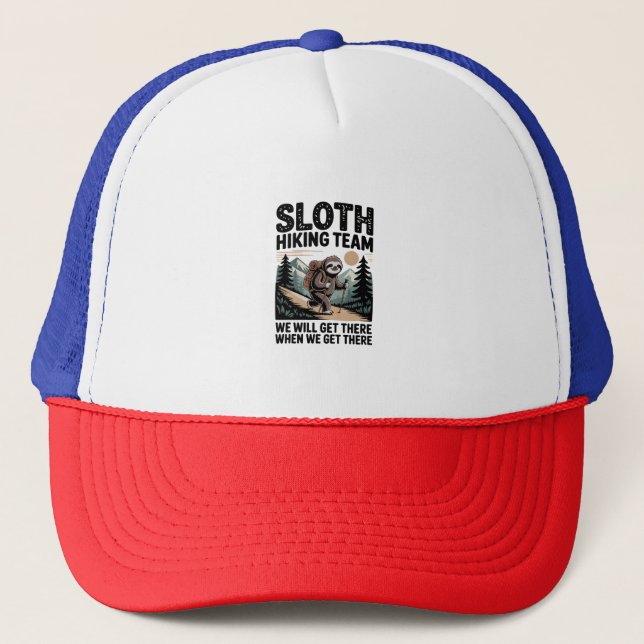 Langsames und stetes Sloth Wanderteam Truckerkappe (Vorderseite)