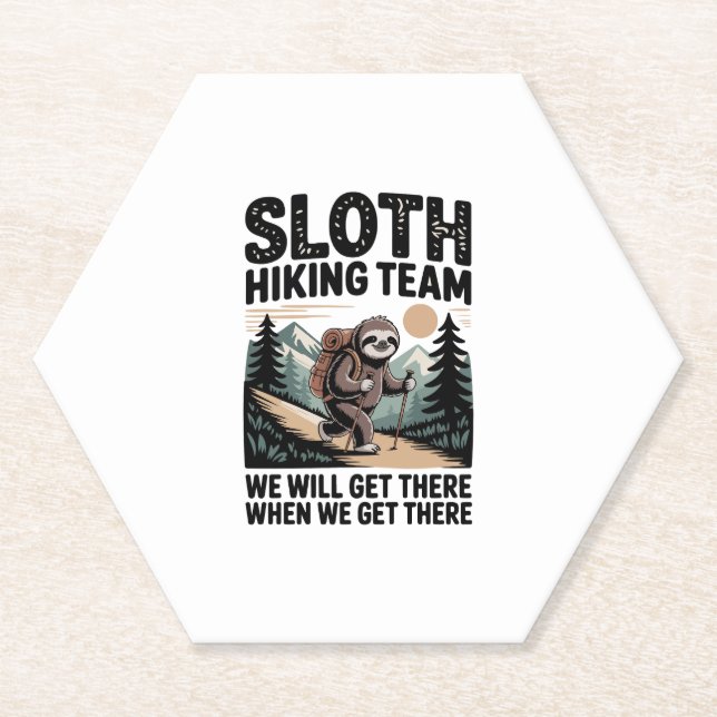 Langsames und stetes Sloth Wanderteam Untersetzer (Vorderseite)