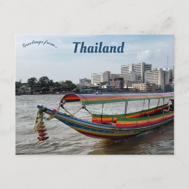 Langschwanzboot in Bangkok Thailand Postkarte (Vorderseite)