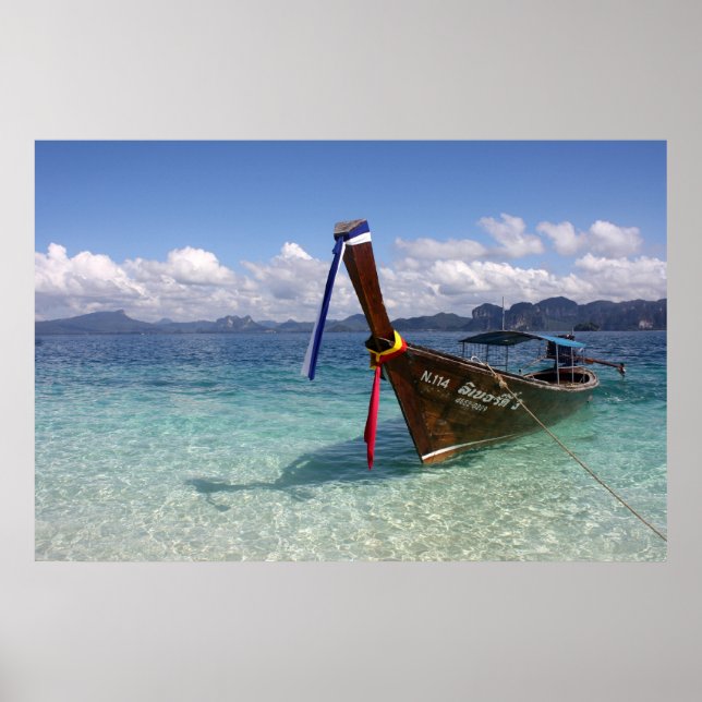 Langschwanzboot in Thailand Poster (Vorne)