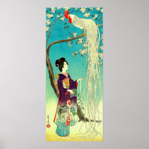 Langschwanzhahn Onaga-dori Kasamatsu Shiro  Poster