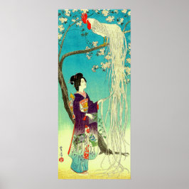 Langschwanzrooster Onaga-dori Kasamatsu Shiro Poster