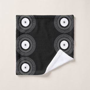 Langspielplatten-Vinyl auf Schwarzem Waschlappen