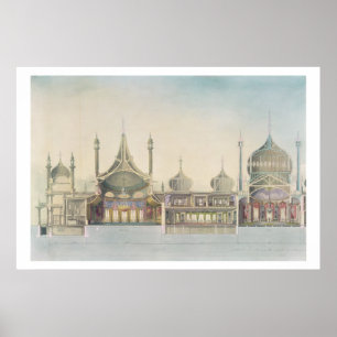 Längsschnitt (L bis R) Organ, Musiksaal, G Poster