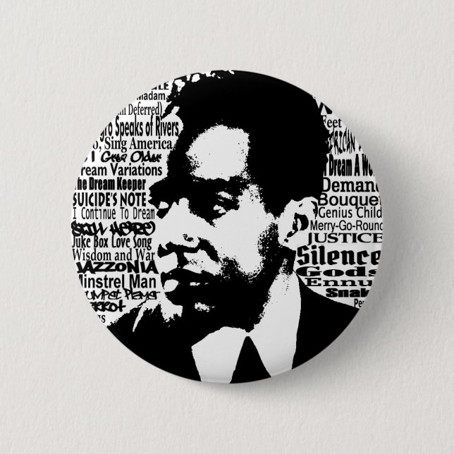 Langston Hughes-Knopf Button (Vorderseite)