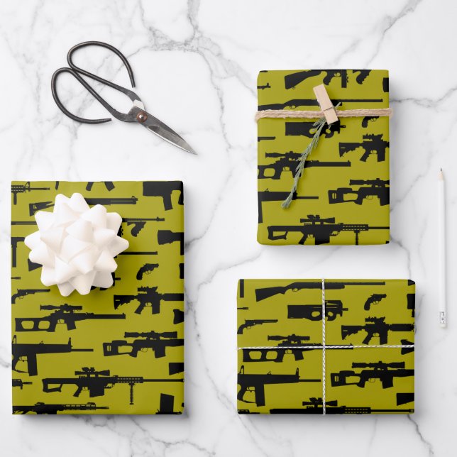 Langstreckengewehre für militärische Ausrüstung Geschenkpapier Set (Vorderseite)