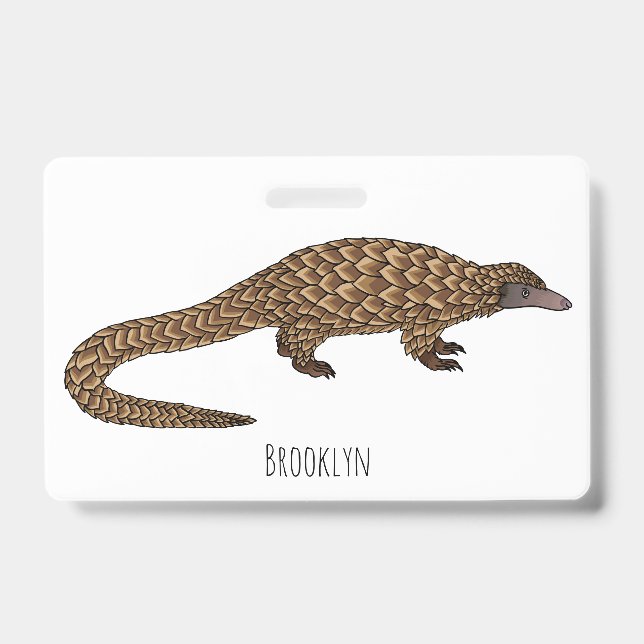 Langtailed Pangolin Cartoon Ausweis (Vorderseite)