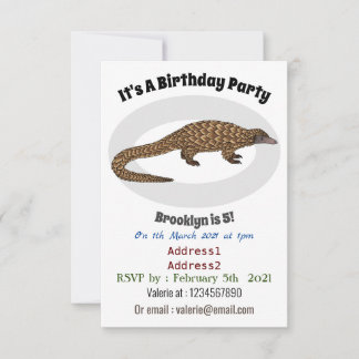 Langtailed Pangolin Cartoon Einladung