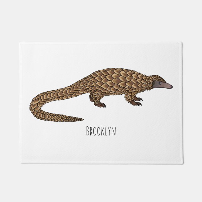Langtailed Pangolin Cartoon Fußmatte (Vorderseite)