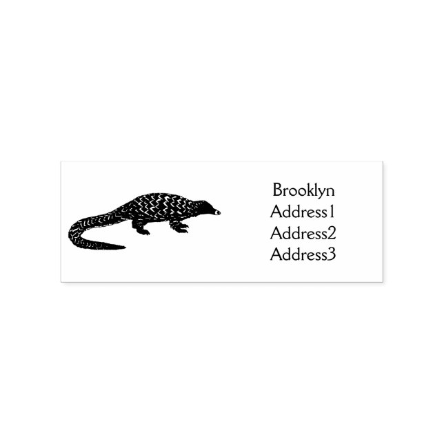 Langtailed Pangolin Cartoon Gummistempel (Prägung)