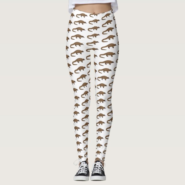 Langtailed Pangolin Cartoon Leggings (Vorderseite)