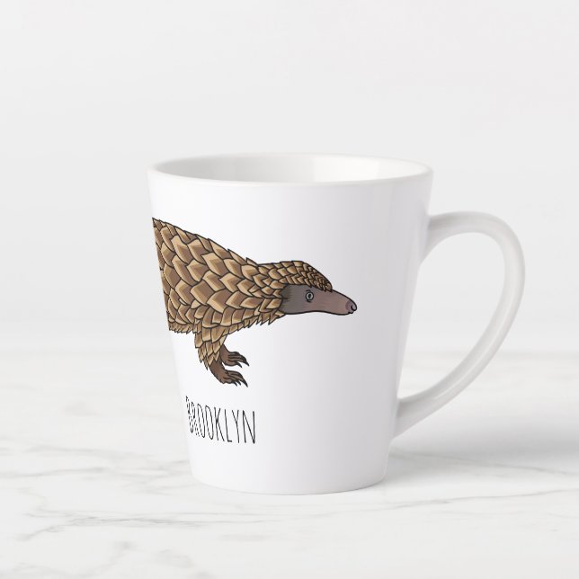 Langtailed Pangolin Cartoon Milchtasse (Rechts)