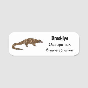 Langtailed Pangolin Cartoon Namensschild